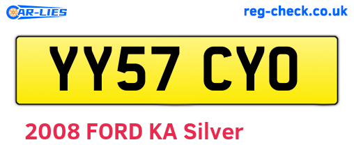 YY57CYO are the vehicle registration plates.