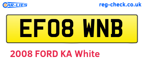 EF08WNB are the vehicle registration plates.