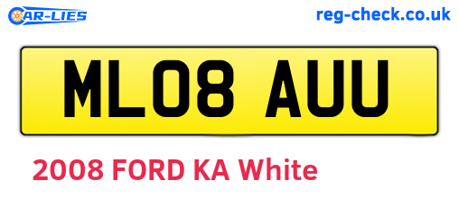 ML08AUU are the vehicle registration plates.