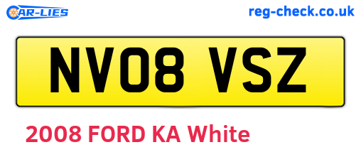NV08VSZ are the vehicle registration plates.