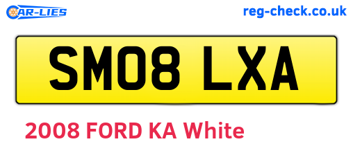 SM08LXA are the vehicle registration plates.