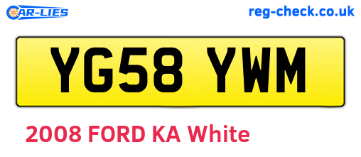 YG58YWM are the vehicle registration plates.