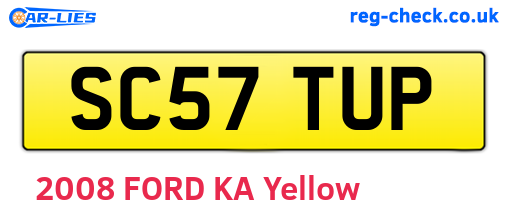 SC57TUP are the vehicle registration plates.