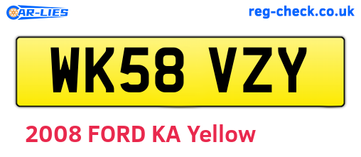 WK58VZY are the vehicle registration plates.