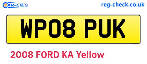 WP08PUK are the vehicle registration plates.