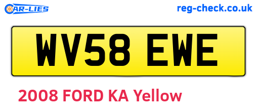 WV58EWE are the vehicle registration plates.
