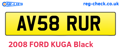 AV58RUR are the vehicle registration plates.