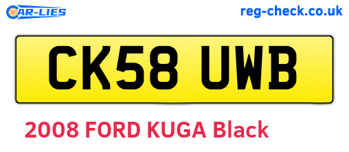 CK58UWB are the vehicle registration plates.