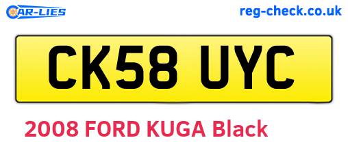 CK58UYC are the vehicle registration plates.