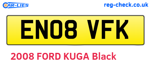 EN08VFK are the vehicle registration plates.