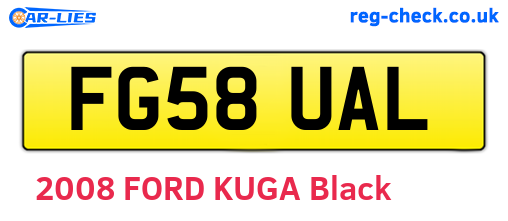 FG58UAL are the vehicle registration plates.