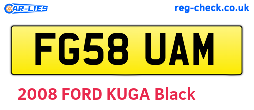 FG58UAM are the vehicle registration plates.