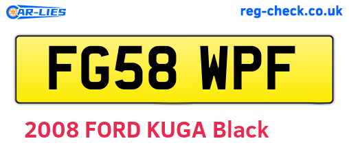 FG58WPF are the vehicle registration plates.