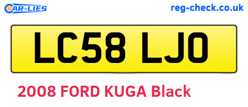 LC58LJO are the vehicle registration plates.