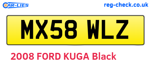 MX58WLZ are the vehicle registration plates.