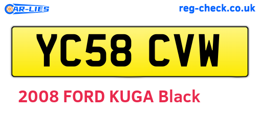 YC58CVW are the vehicle registration plates.