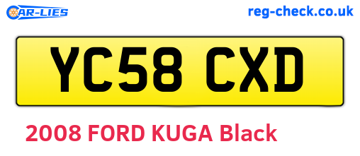 YC58CXD are the vehicle registration plates.