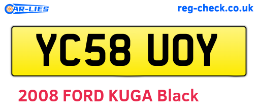 YC58UOY are the vehicle registration plates.