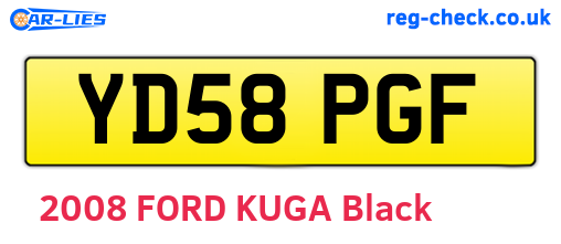 YD58PGF are the vehicle registration plates.