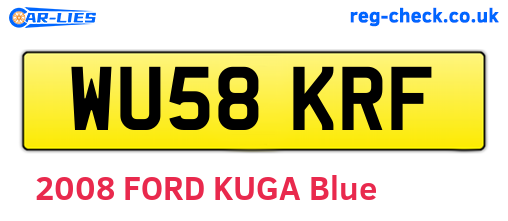 WU58KRF are the vehicle registration plates.