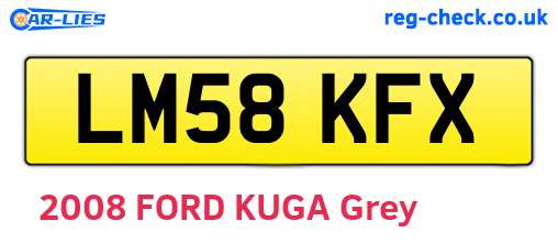 LM58KFX are the vehicle registration plates.