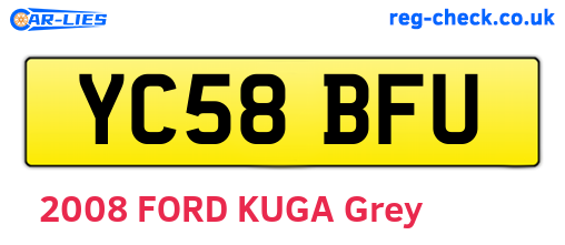 YC58BFU are the vehicle registration plates.