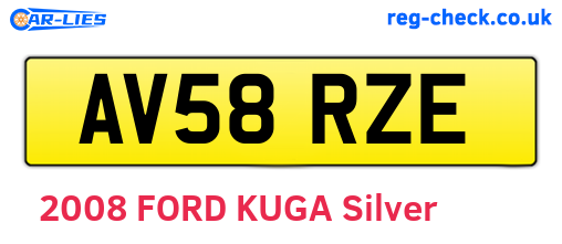 AV58RZE are the vehicle registration plates.