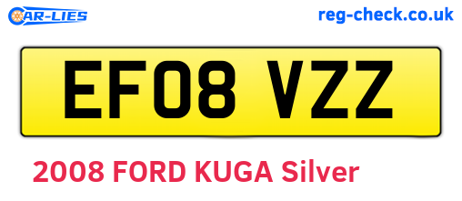 EF08VZZ are the vehicle registration plates.