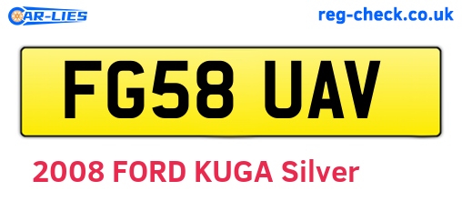 FG58UAV are the vehicle registration plates.