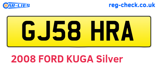 GJ58HRA are the vehicle registration plates.