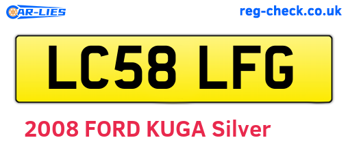 LC58LFG are the vehicle registration plates.