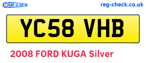YC58VHB are the vehicle registration plates.