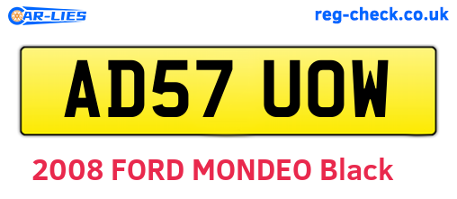 AD57UOW are the vehicle registration plates.