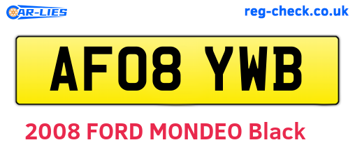 AF08YWB are the vehicle registration plates.