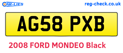 AG58PXB are the vehicle registration plates.