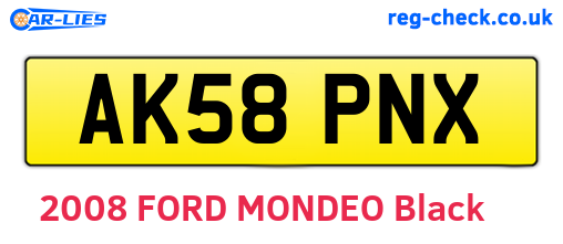 AK58PNX are the vehicle registration plates.