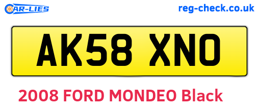 AK58XNO are the vehicle registration plates.