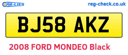 BJ58AKZ are the vehicle registration plates.