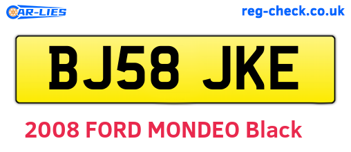 BJ58JKE are the vehicle registration plates.