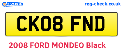 CK08FND are the vehicle registration plates.
