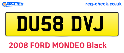 DU58DVJ are the vehicle registration plates.