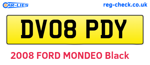 DV08PDY are the vehicle registration plates.