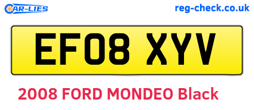 EF08XYV are the vehicle registration plates.