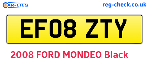 EF08ZTY are the vehicle registration plates.