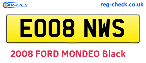 EO08NWS are the vehicle registration plates.