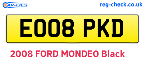 EO08PKD are the vehicle registration plates.