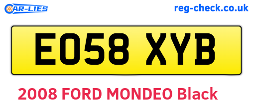 EO58XYB are the vehicle registration plates.