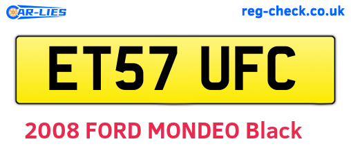 ET57UFC are the vehicle registration plates.