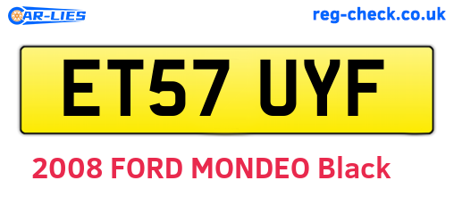 ET57UYF are the vehicle registration plates.