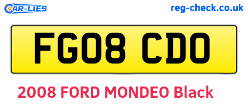 FG08CDO are the vehicle registration plates.